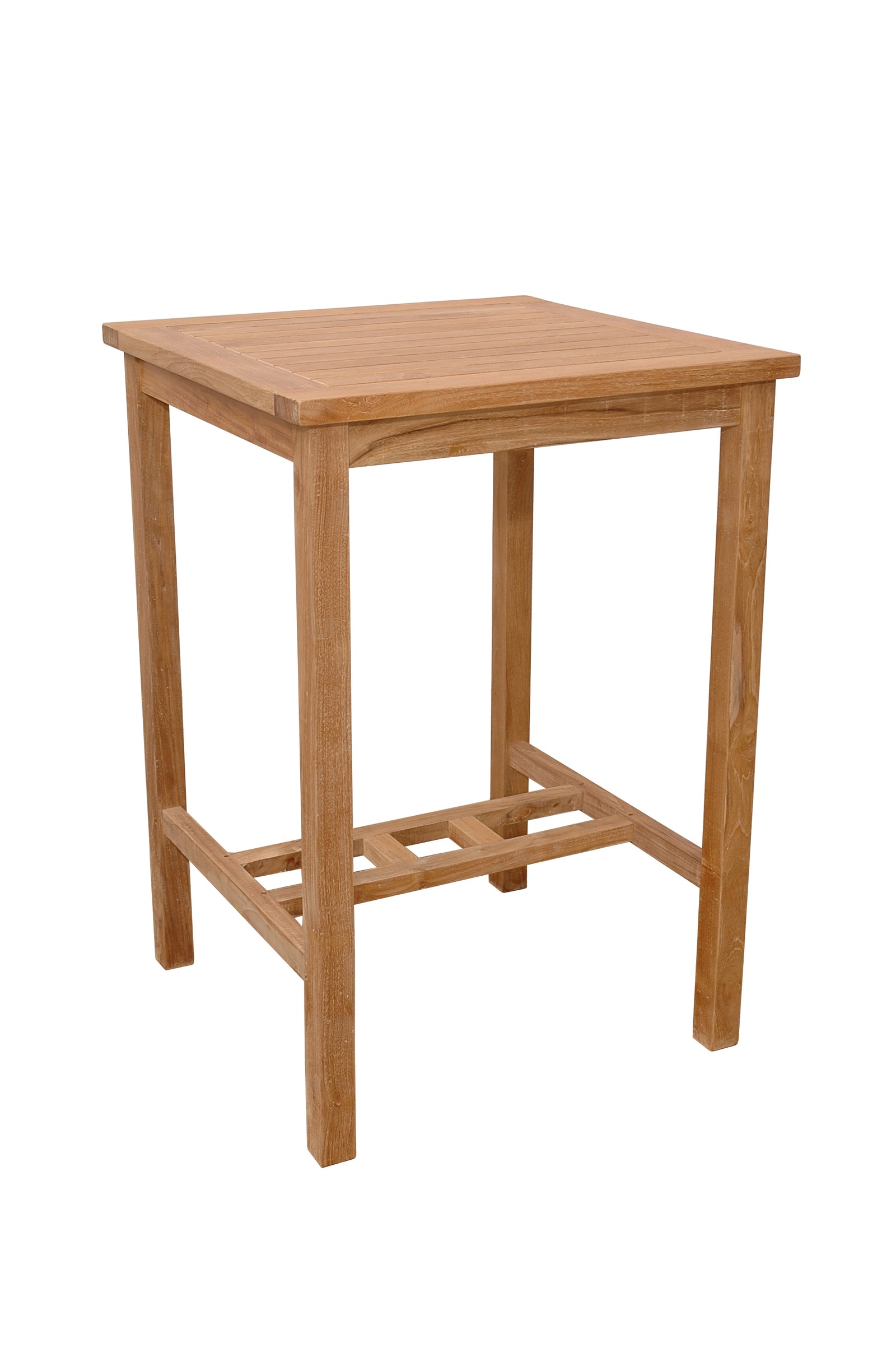 Wooden side table on a white background