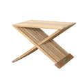 Marilla 16" Teak Side Folding Table - Multi-Use Portable Stool & Chair