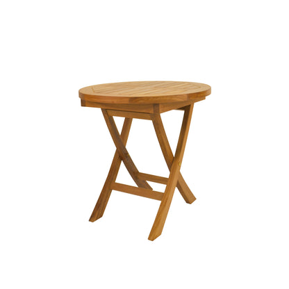 Wooden folding table on a white background
