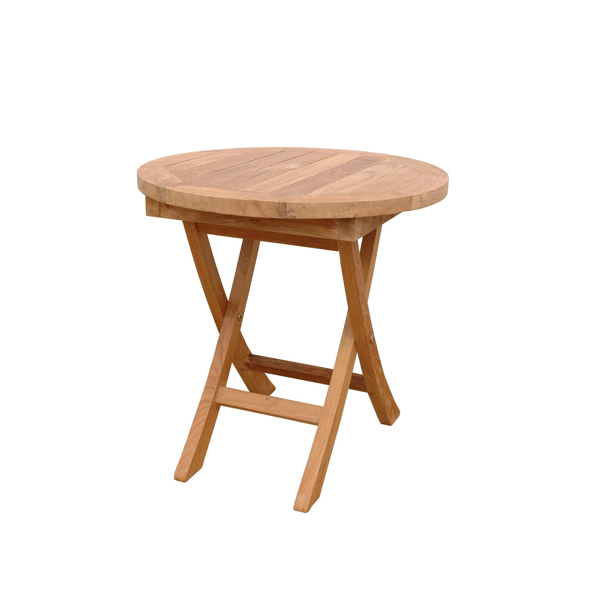 Wooden folding table on a white background