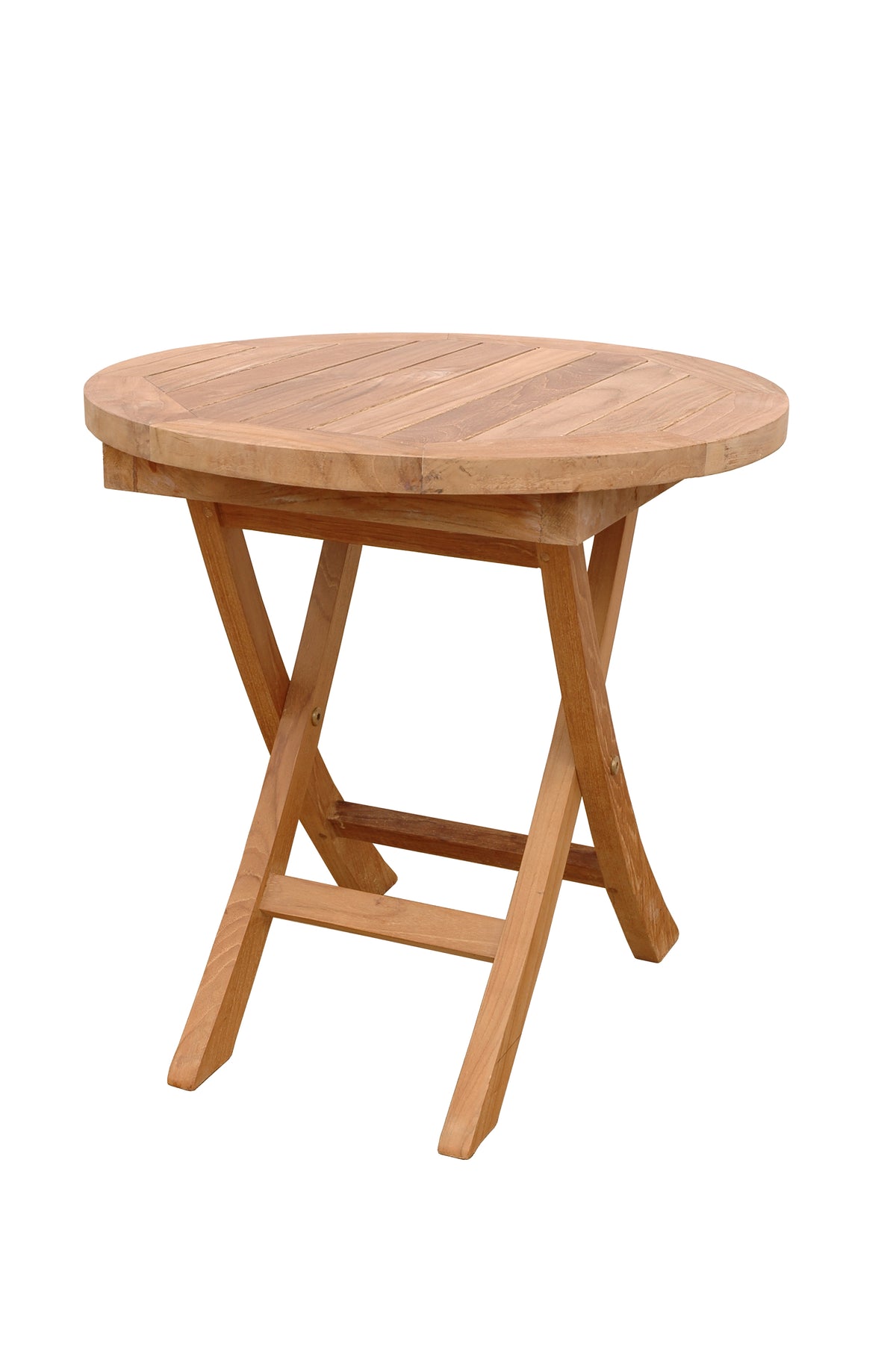 Wooden folding table on a white background