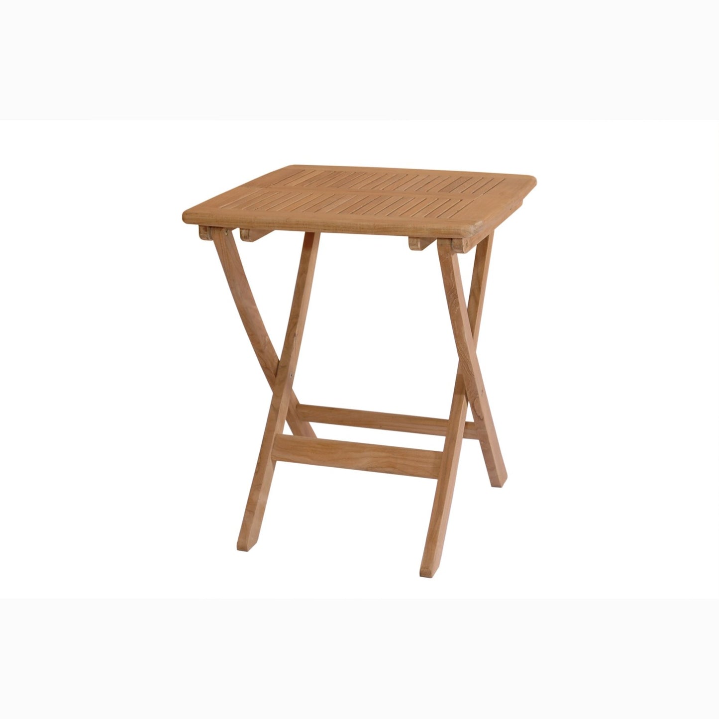 Wooden folding table on a white background