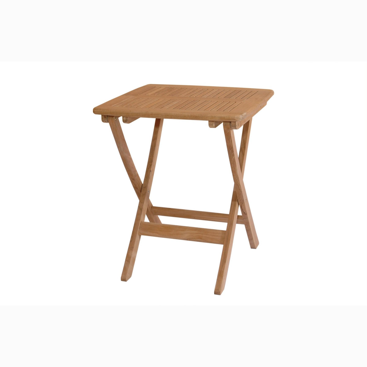 Wooden folding table on a white background