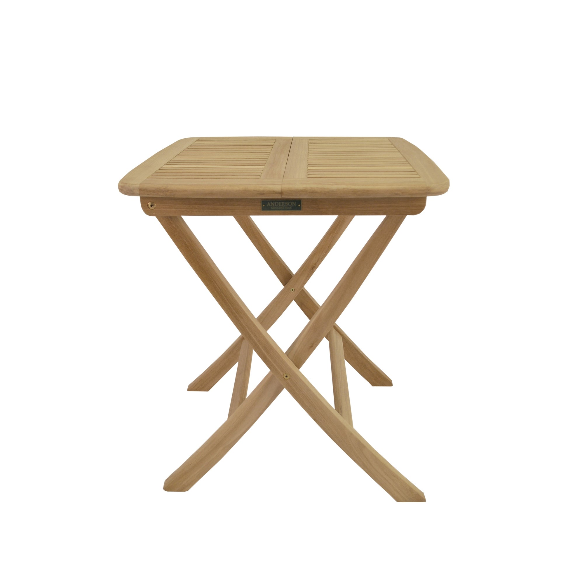 Wooden folding table on a white background