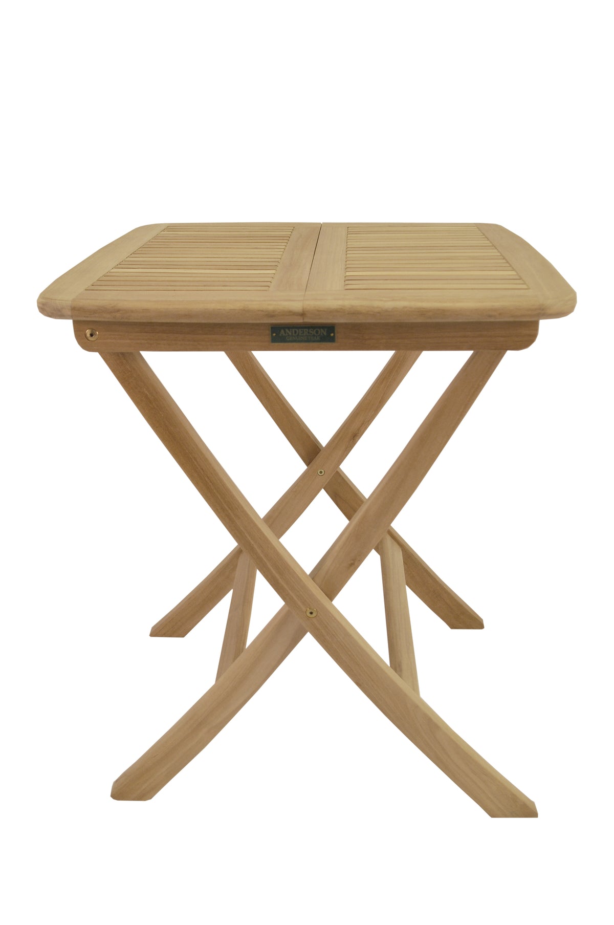Wooden folding table on a white background