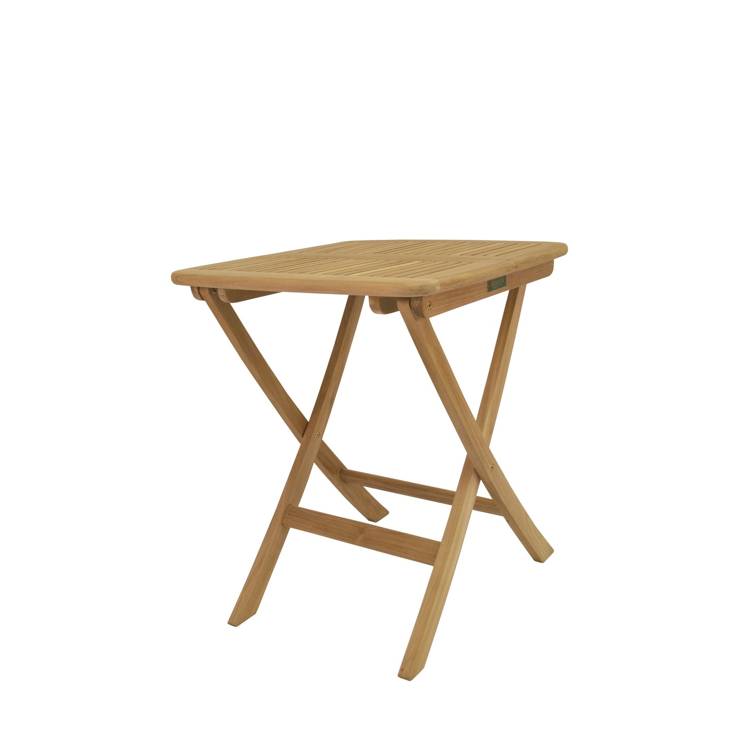 Wooden folding table on a white background
