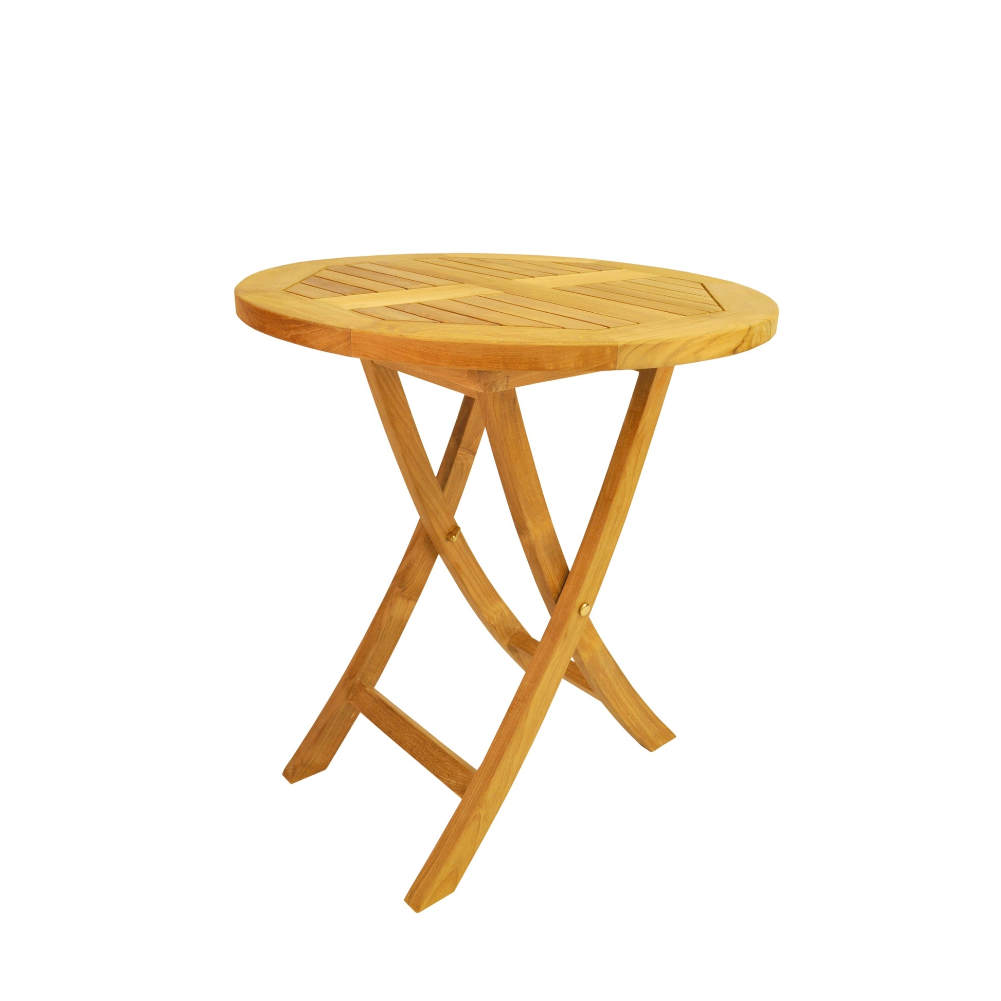 Wooden folding table on a white background