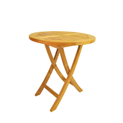 Wooden folding table on a white background