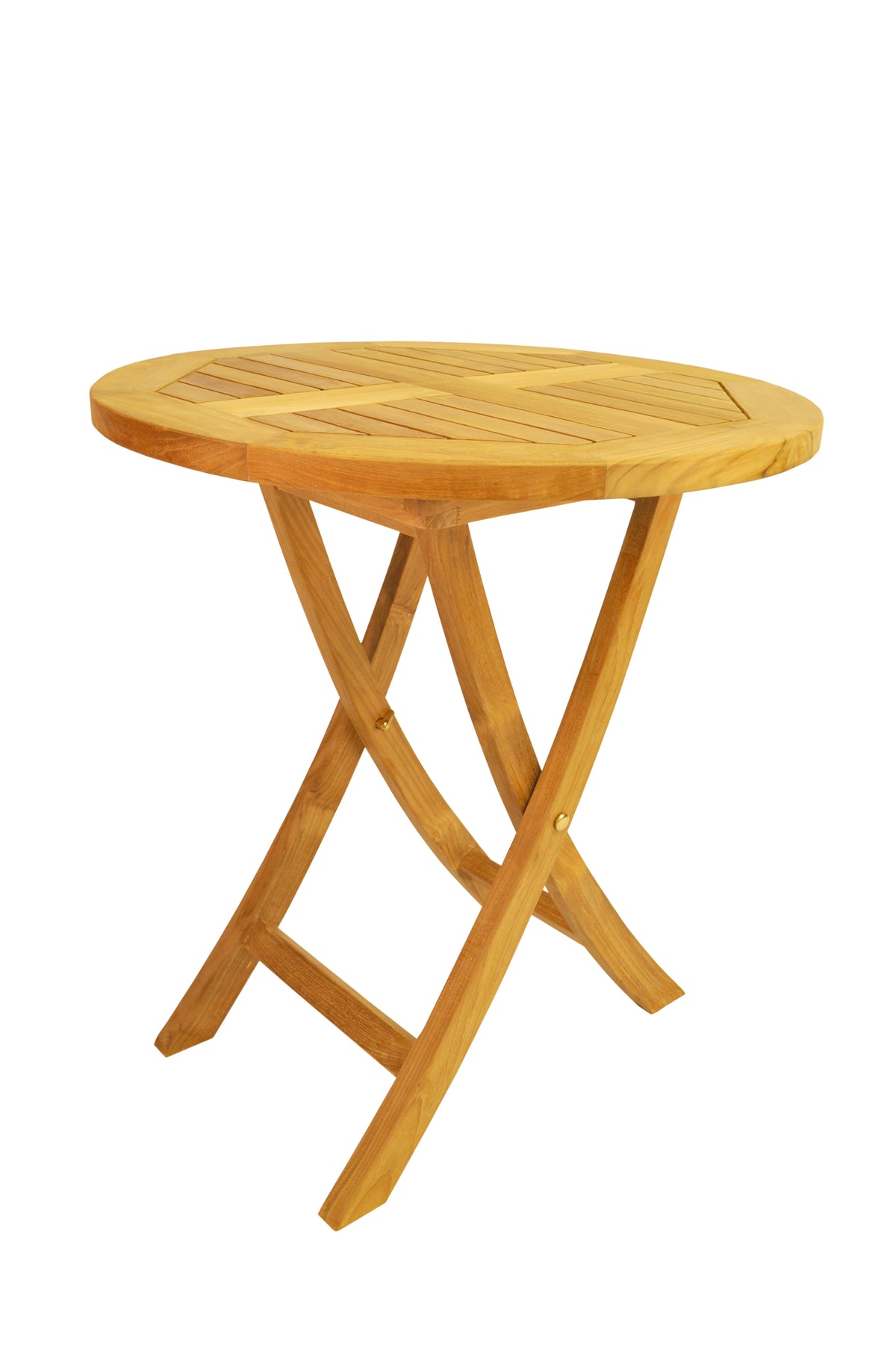Wooden folding table on a white background