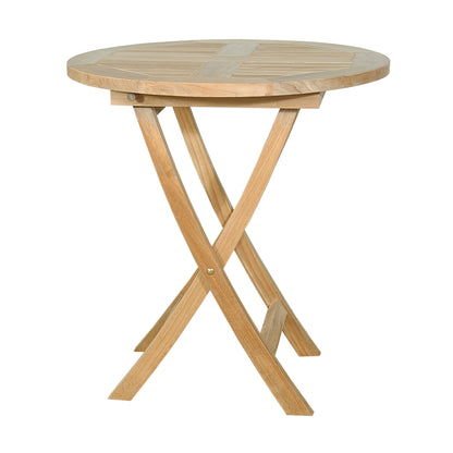 Wooden folding table on a white background