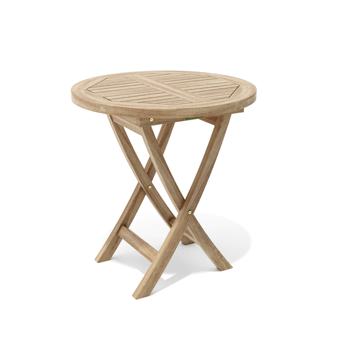 Wooden folding table on a white background