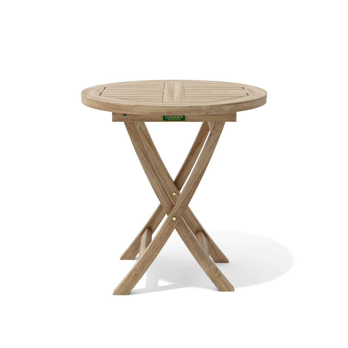 Wooden folding table on a white background