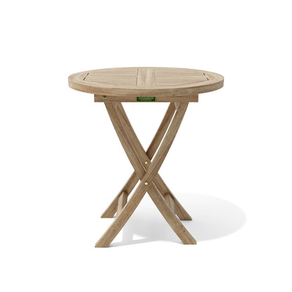 Wooden folding table on a white background