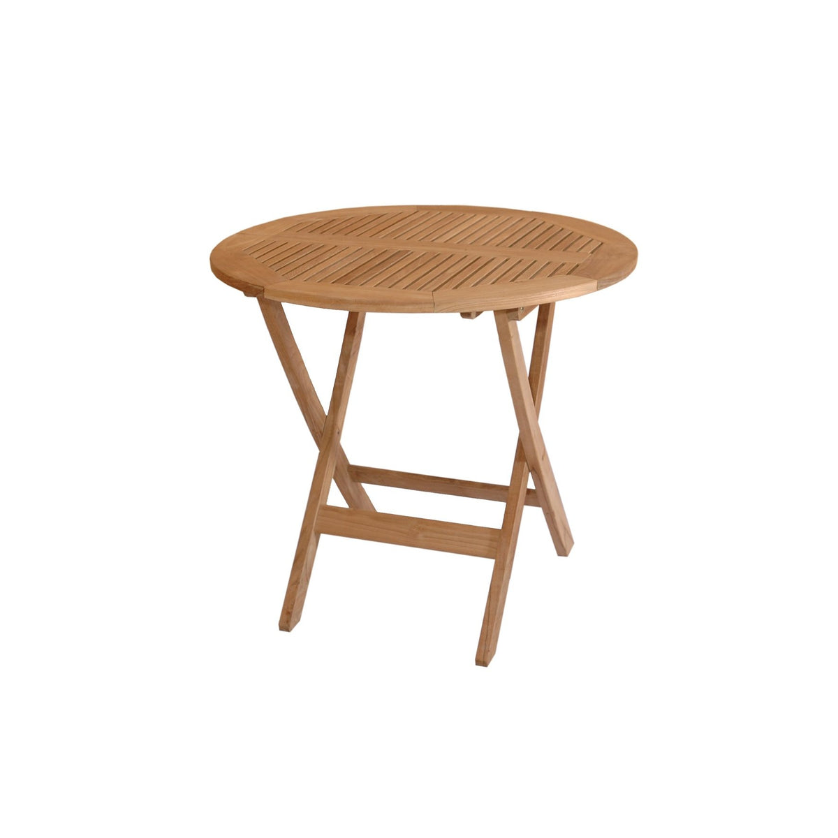 Wooden folding table on a white background