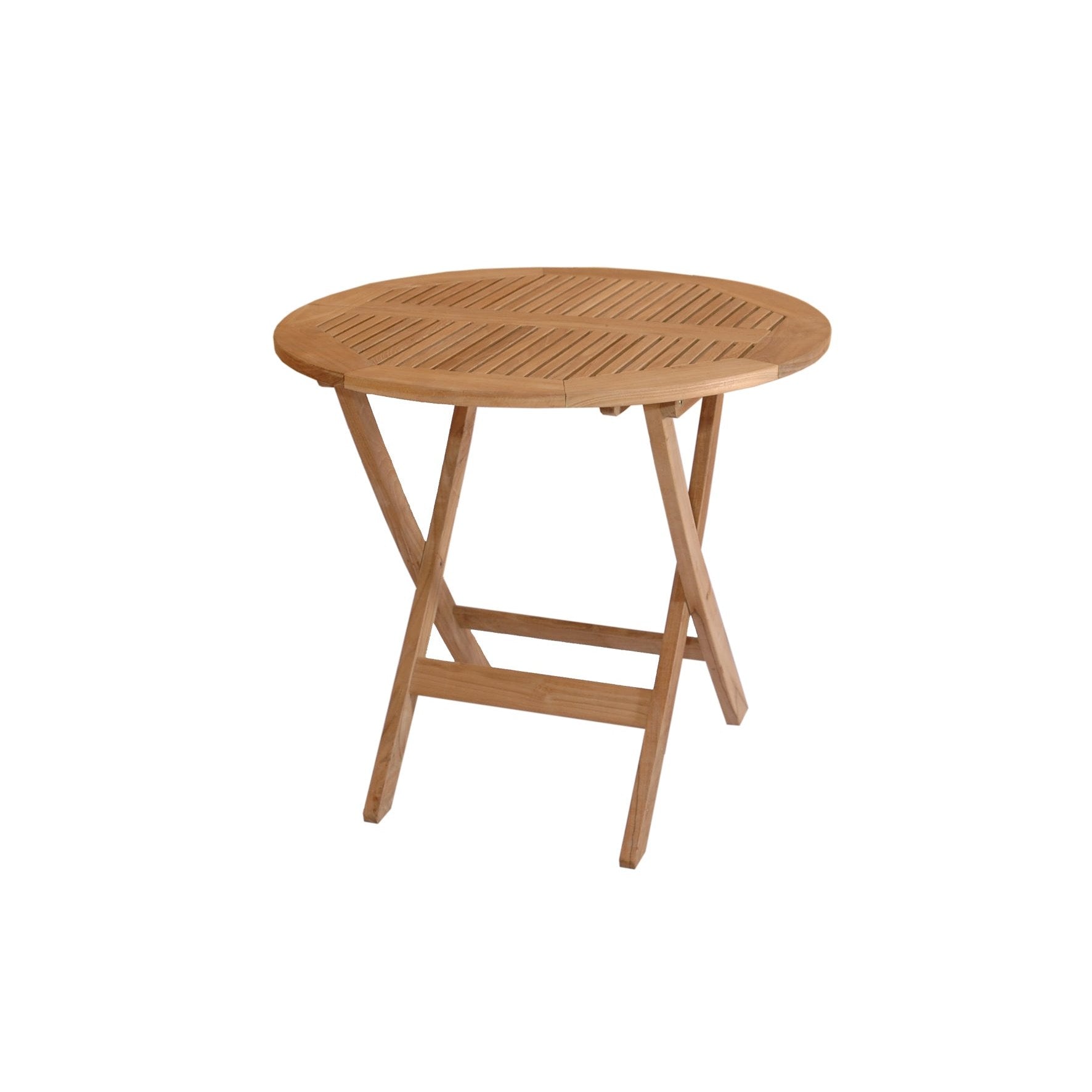 Wooden folding table on a white background