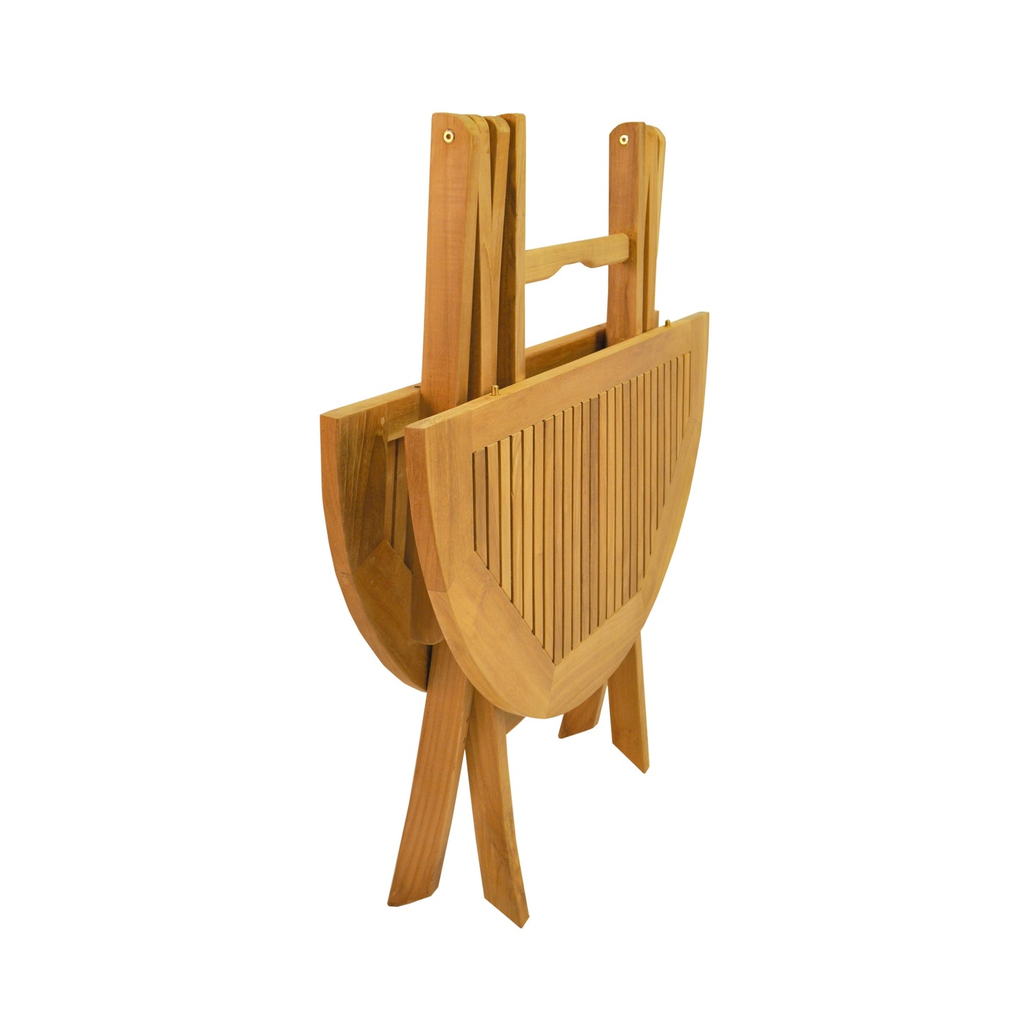 Wooden folding table on a white background