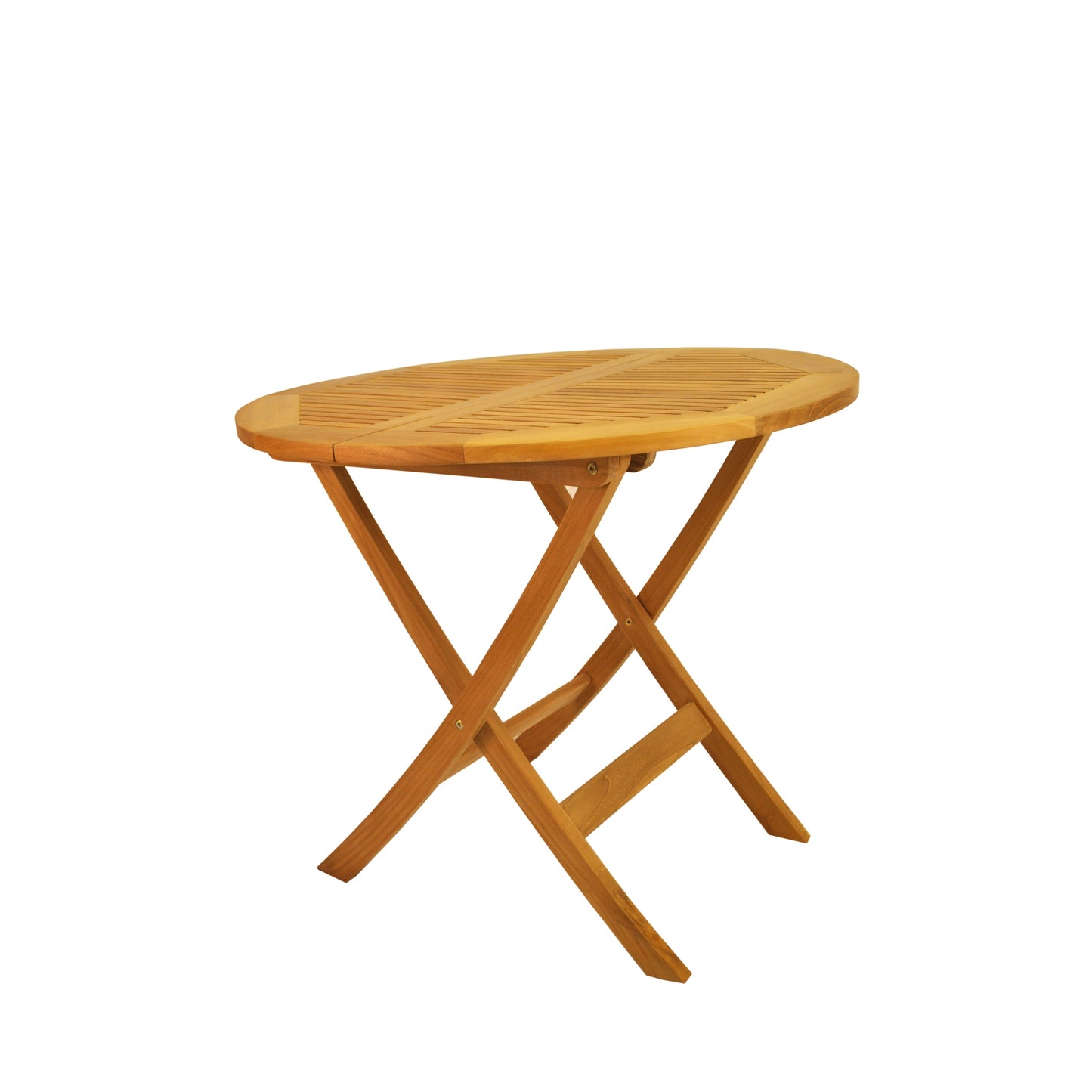 Wooden folding table on a white background