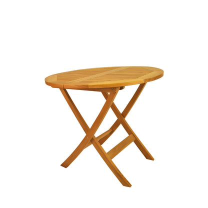 Wooden folding table on a white background