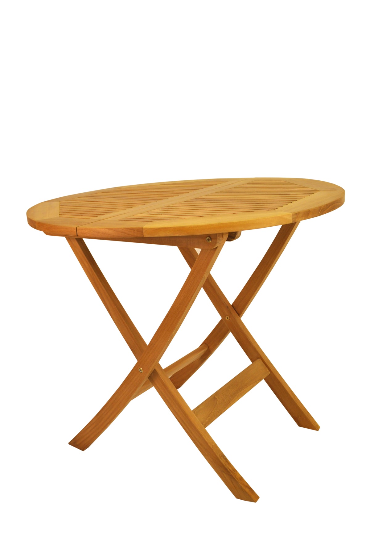 Wooden folding table on a white background