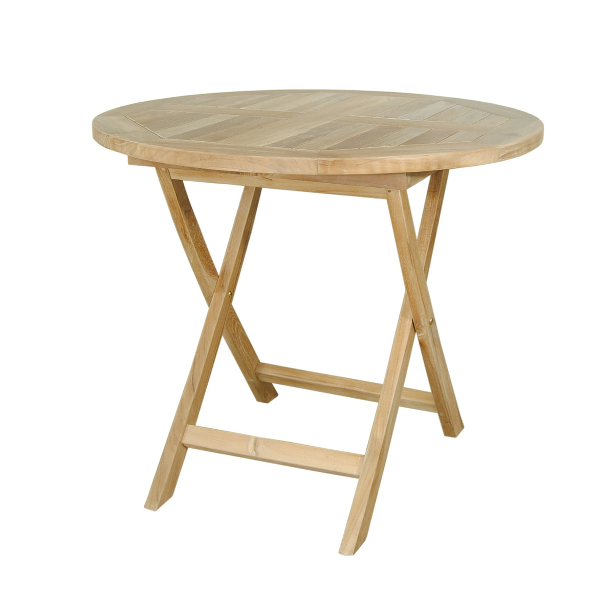 Wooden folding table on a white background