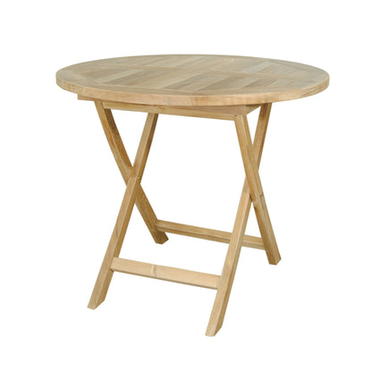 Wooden folding table on a white background