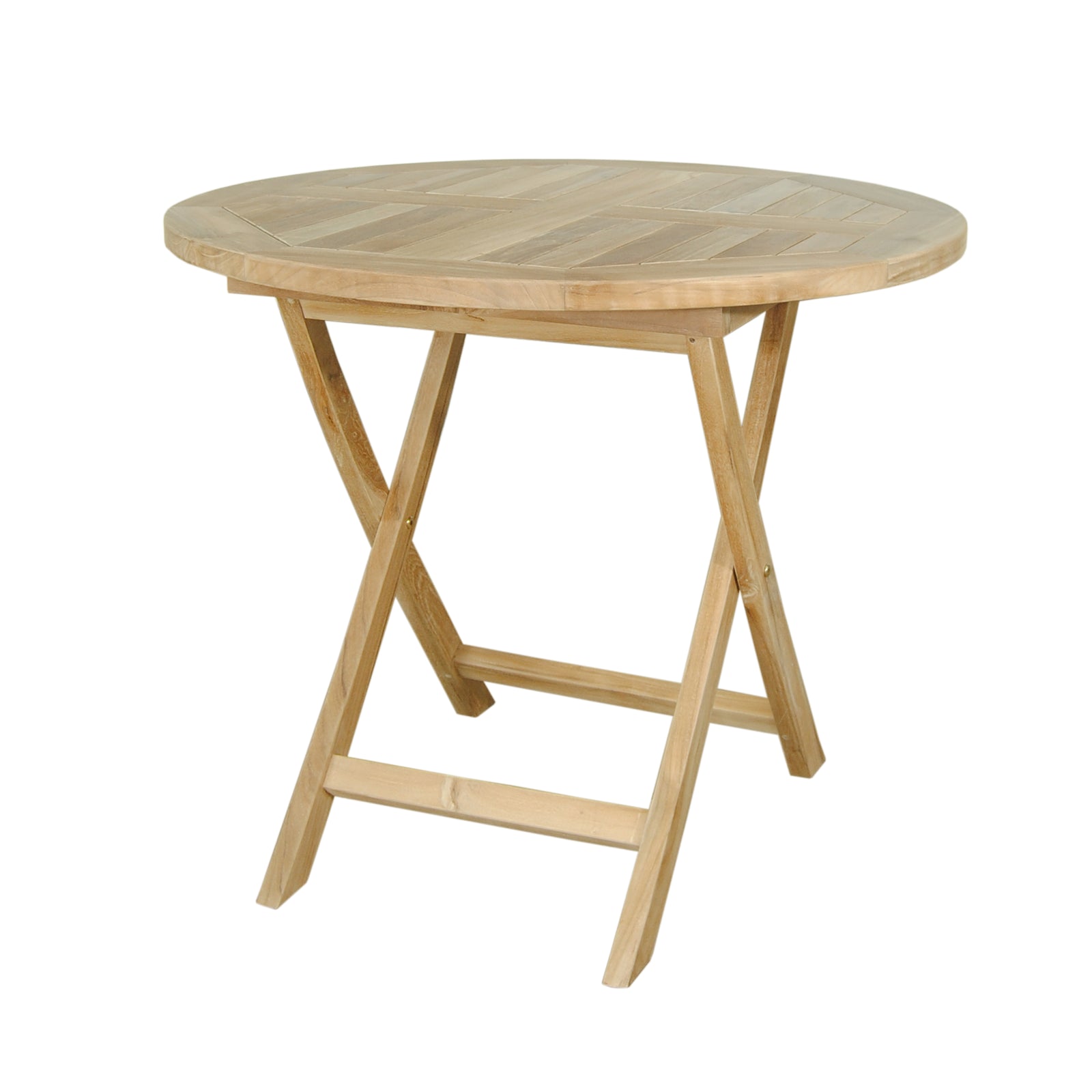 Wooden folding table on a white background