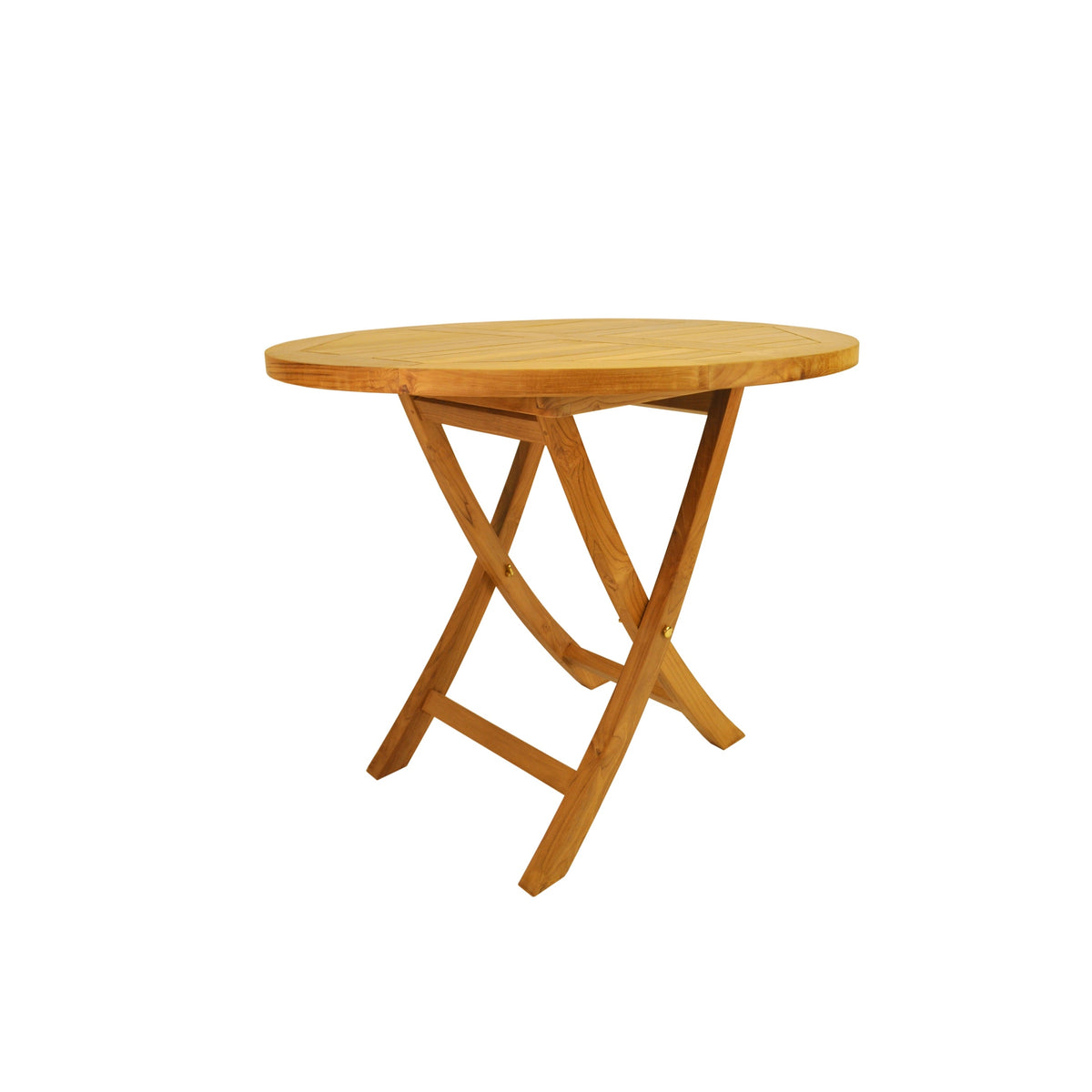 Wooden folding table on a white background