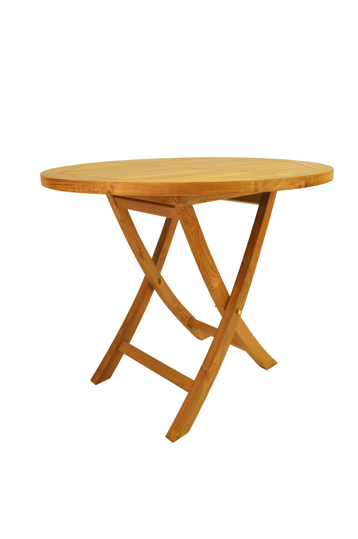 Wooden folding table on a white background
