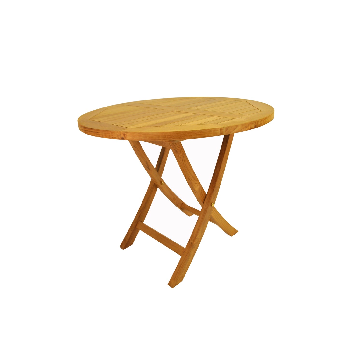 Wooden folding table on a white background