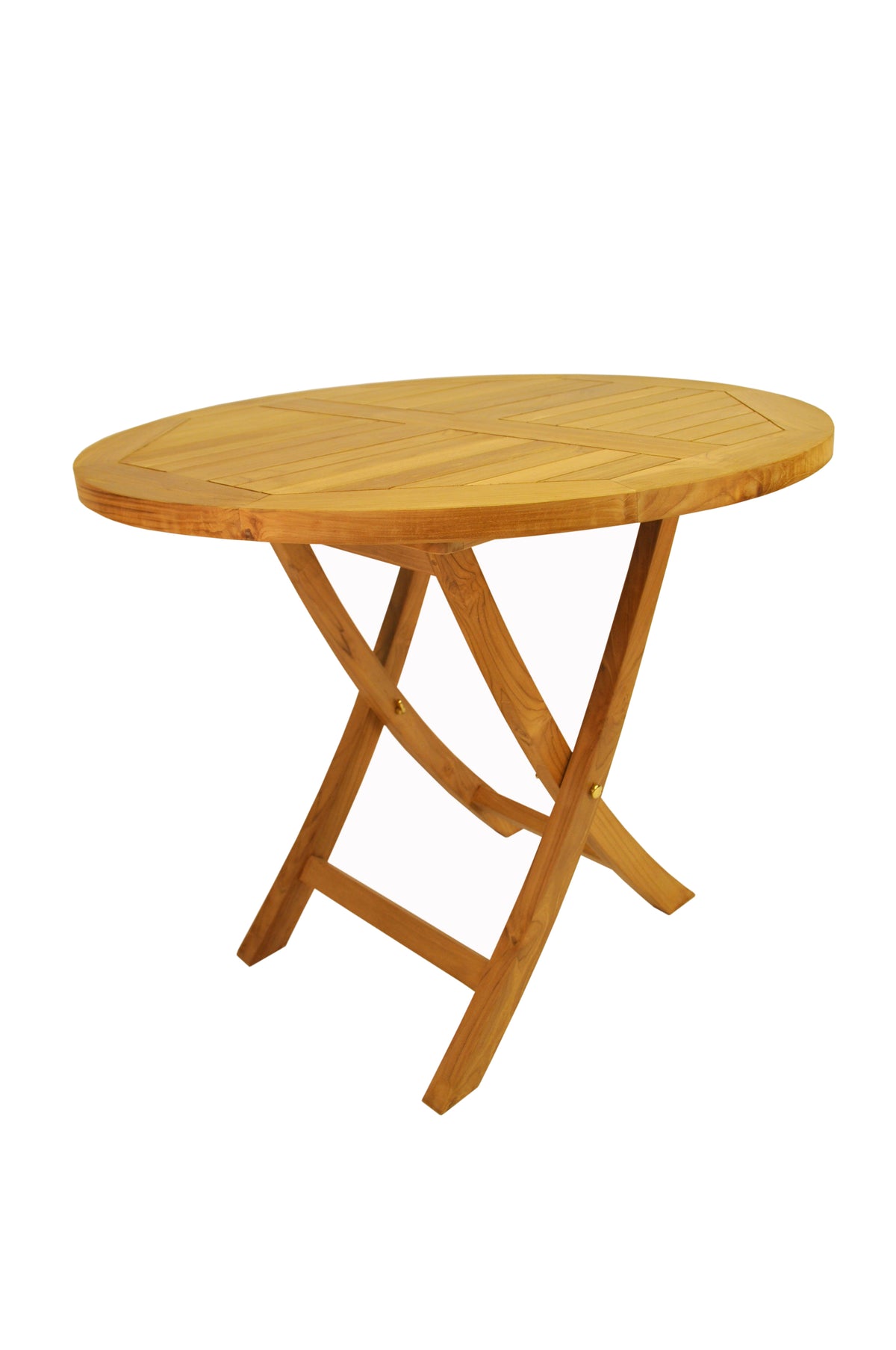 Wooden folding table on a white background
