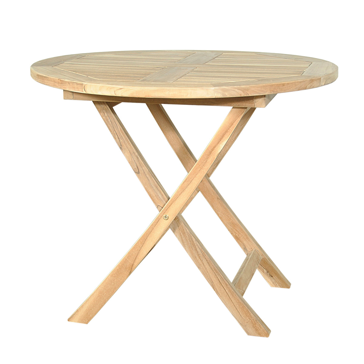 Wooden folding table on a white background