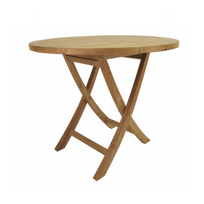 Wooden folding table on a white background