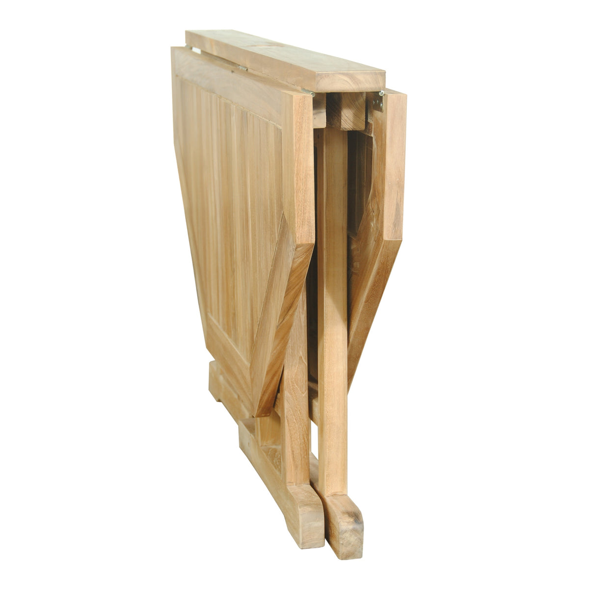 Wooden folding table on a white background