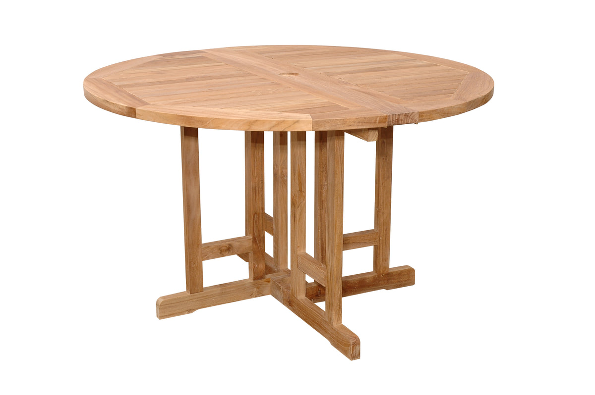 Wooden round table on a white background