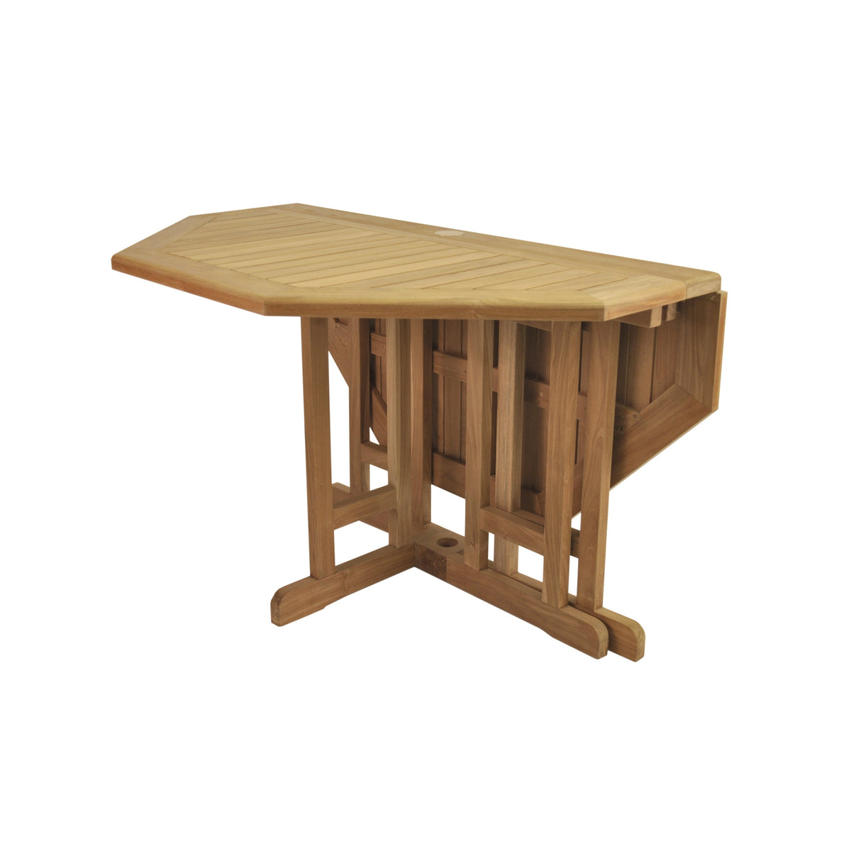 Wooden dining table with a white background