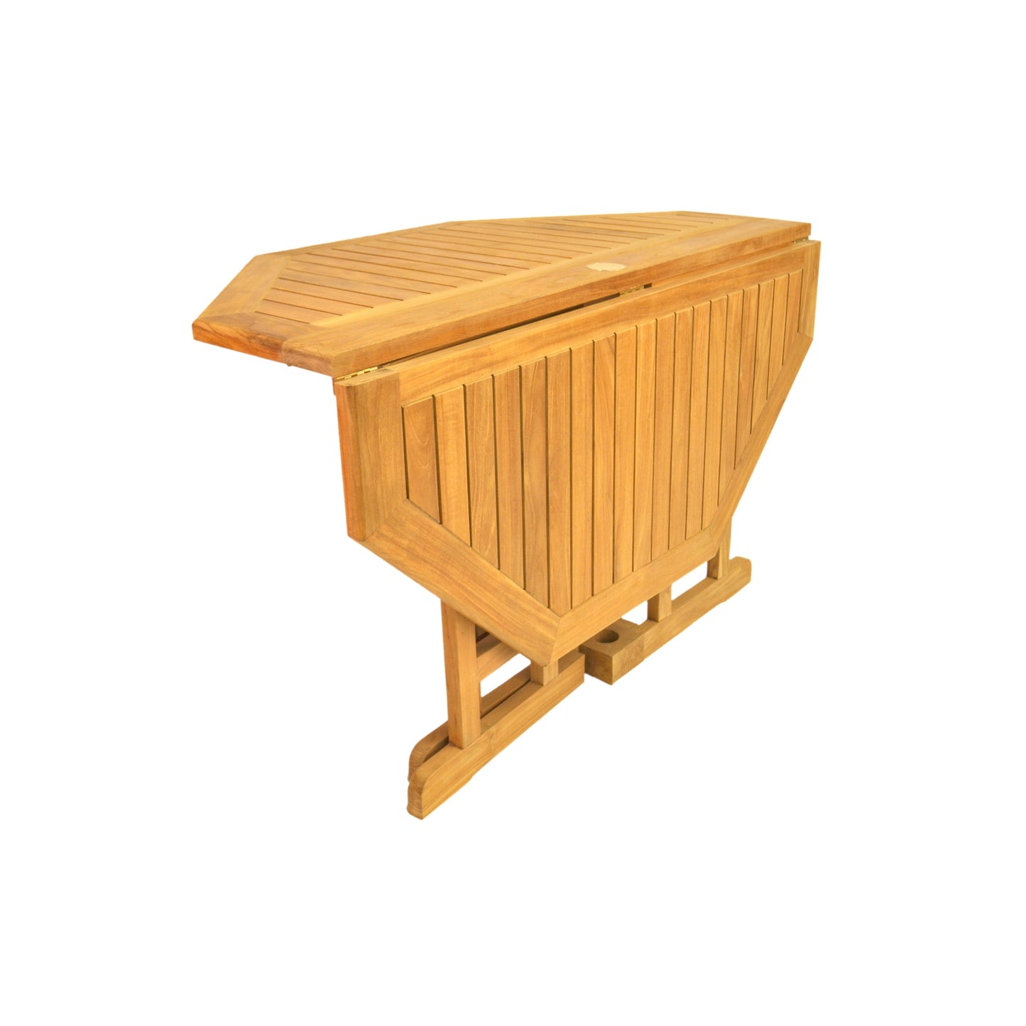 Wooden gateleg table on a white background