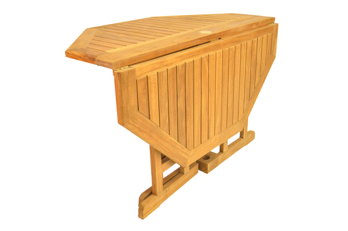 Wooden gateleg table on a white background
