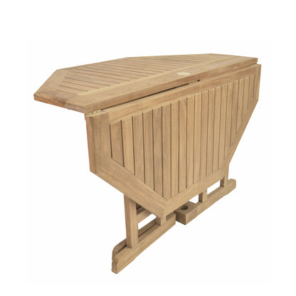 Wooden outdoor table with a white background