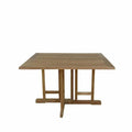 Montage 47" Square Teak Butterfly Folding Table - Outdoor Dining with Umbrella Hole