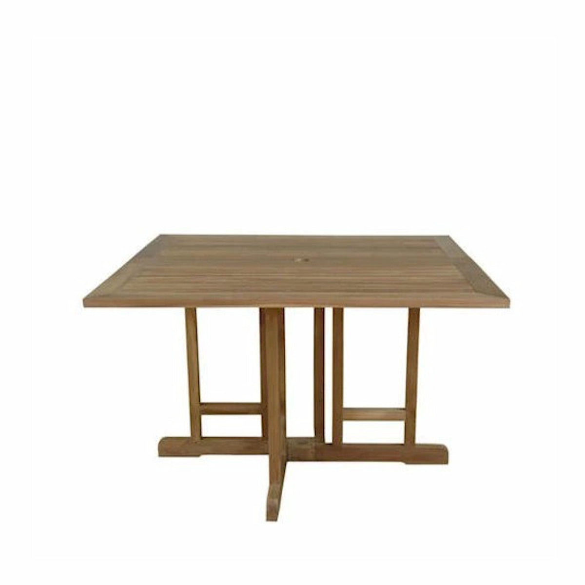 Wooden square table on a white background