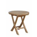 Montage 20" Round Teak Folding Side Table - Outdoor Patio Accent Table