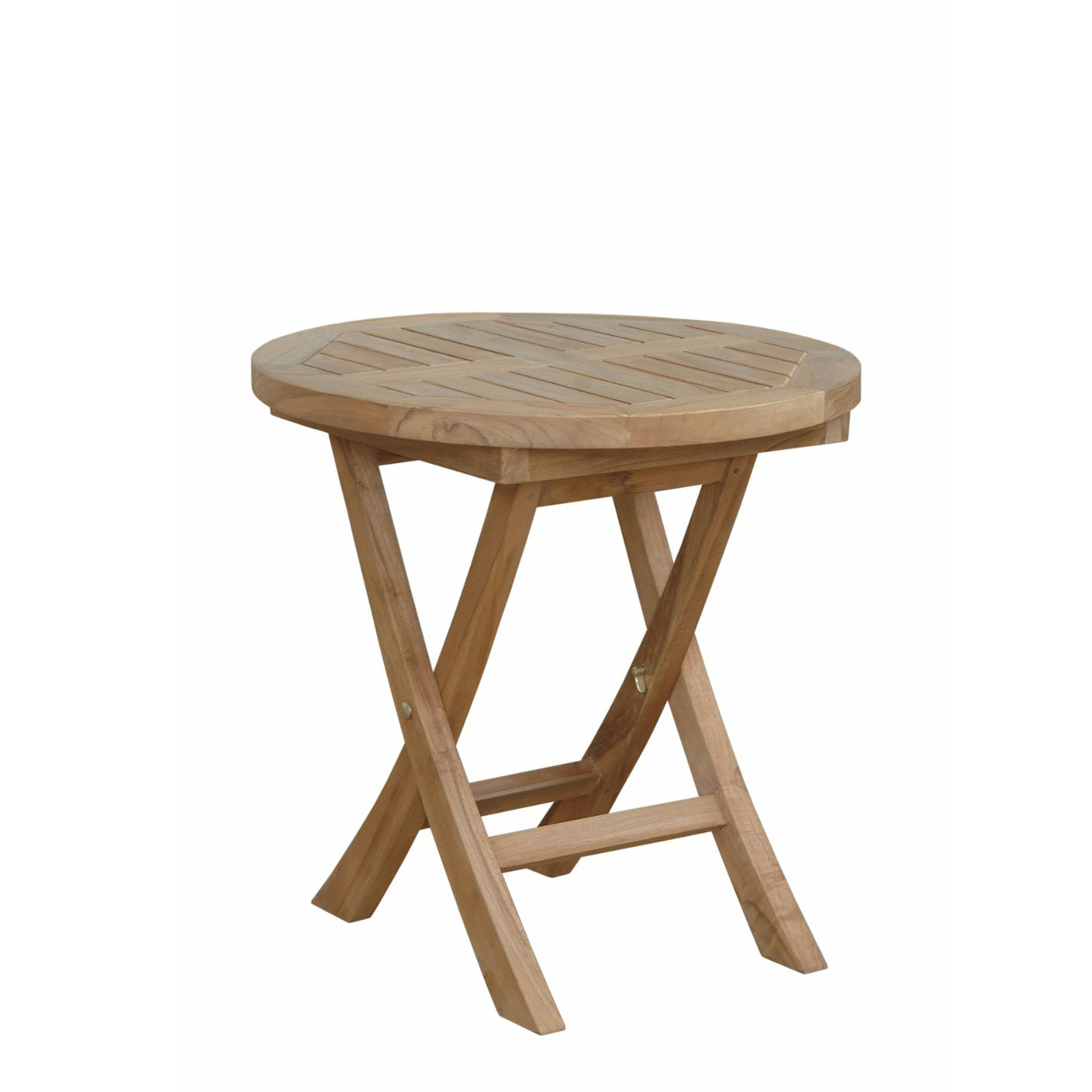 Wooden folding table on a white background