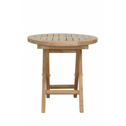 Wooden round table on a white background
