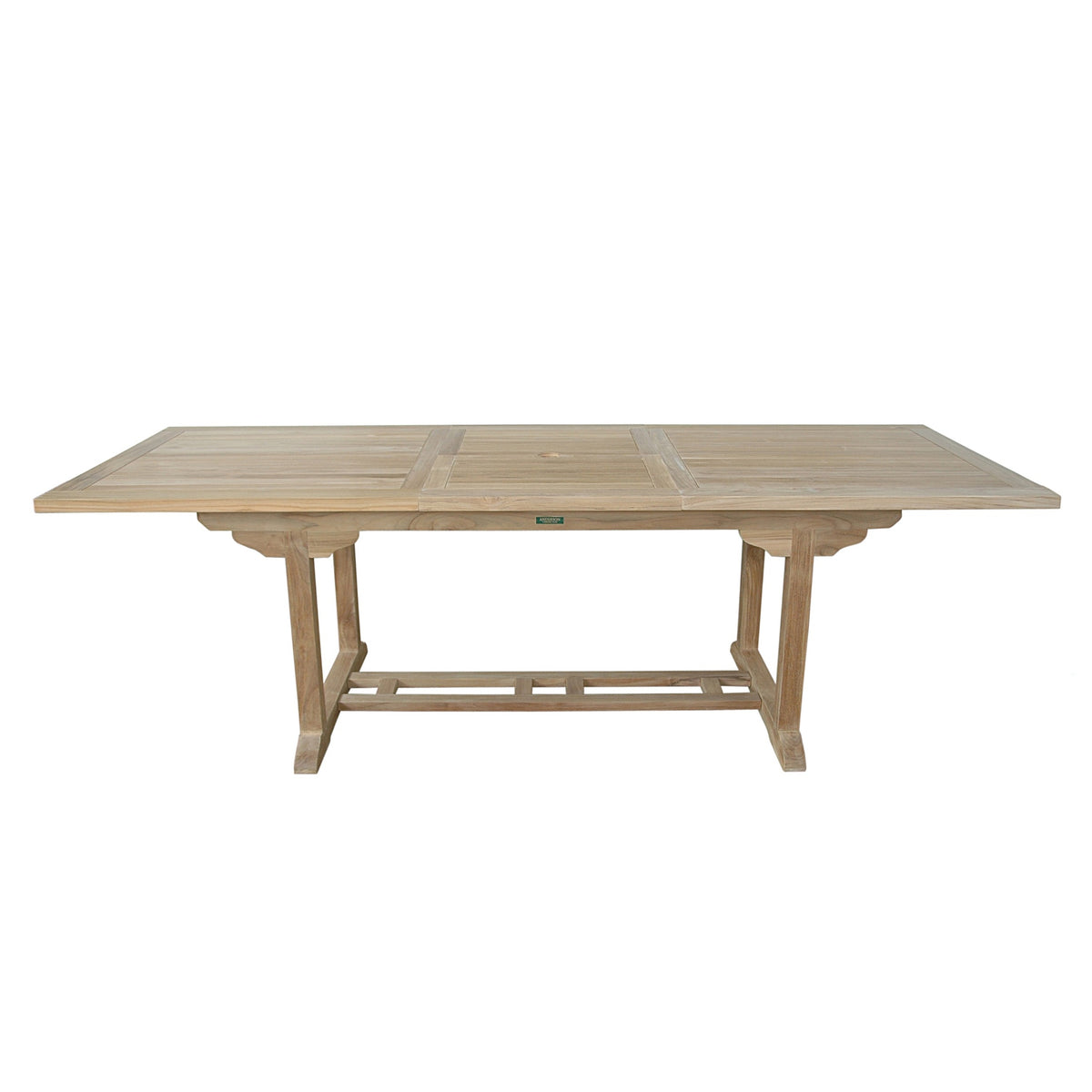 Wooden outdoor table on a white background