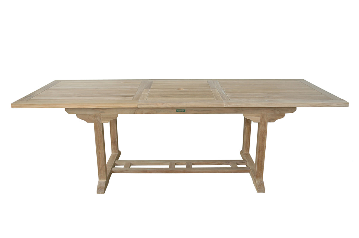 Wooden outdoor table on a white background