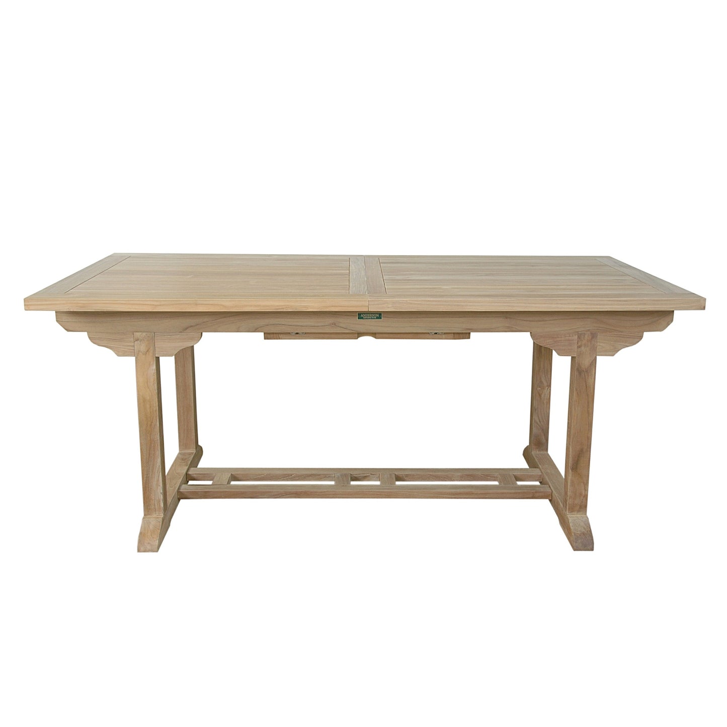 Wooden dining table on a white background