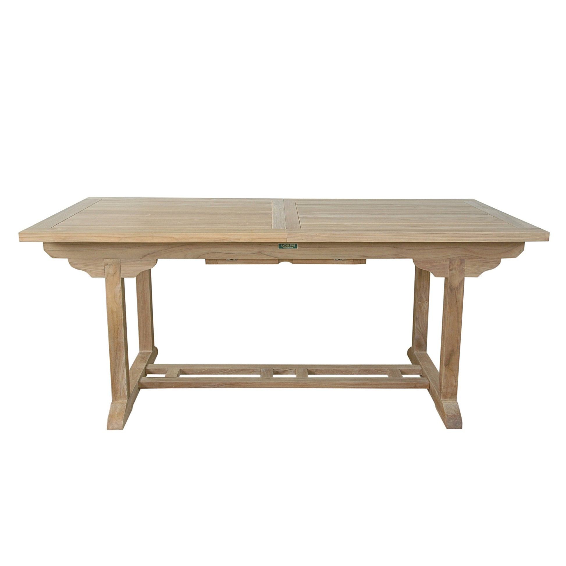 Wooden dining table on a white background