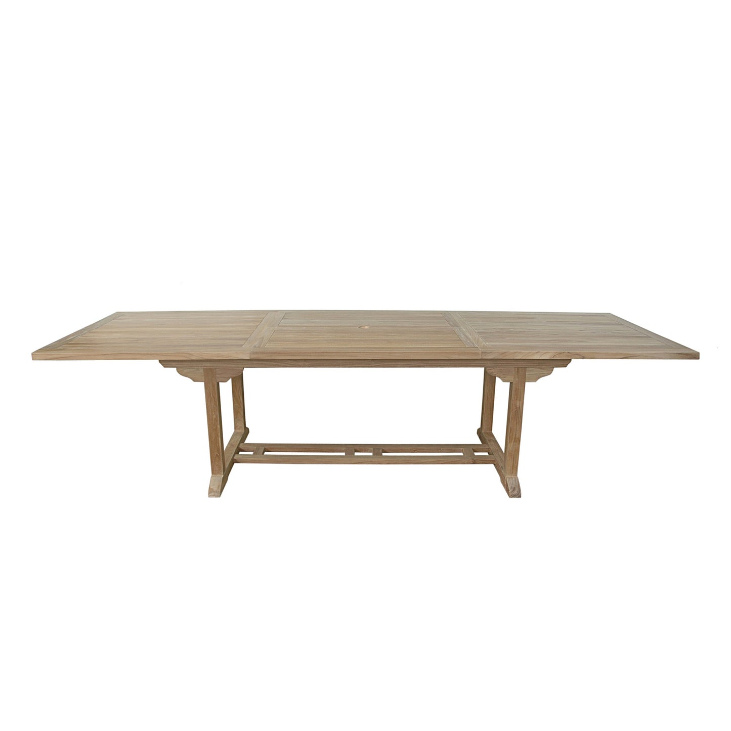 Wooden dining table on a white background