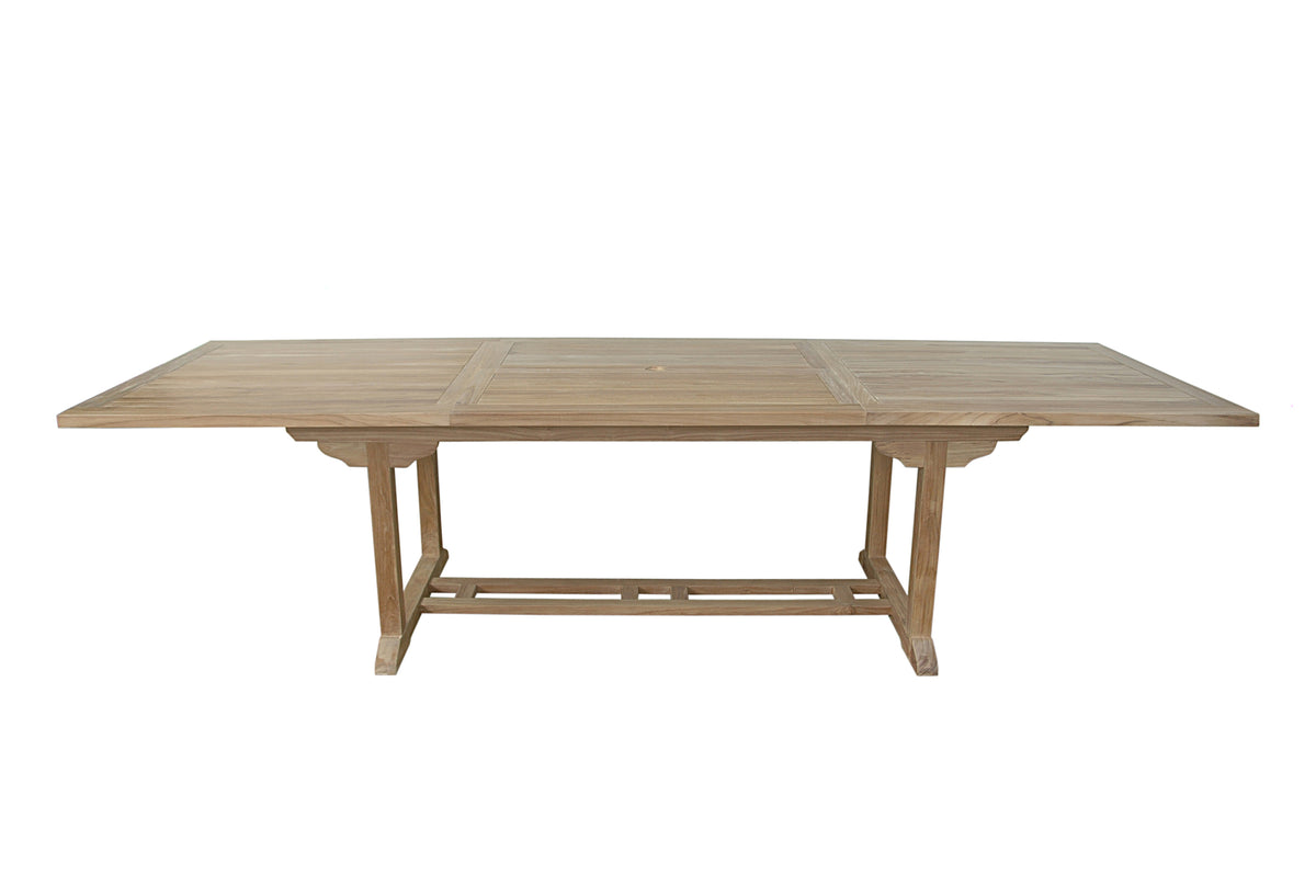 Wooden dining table on a white background