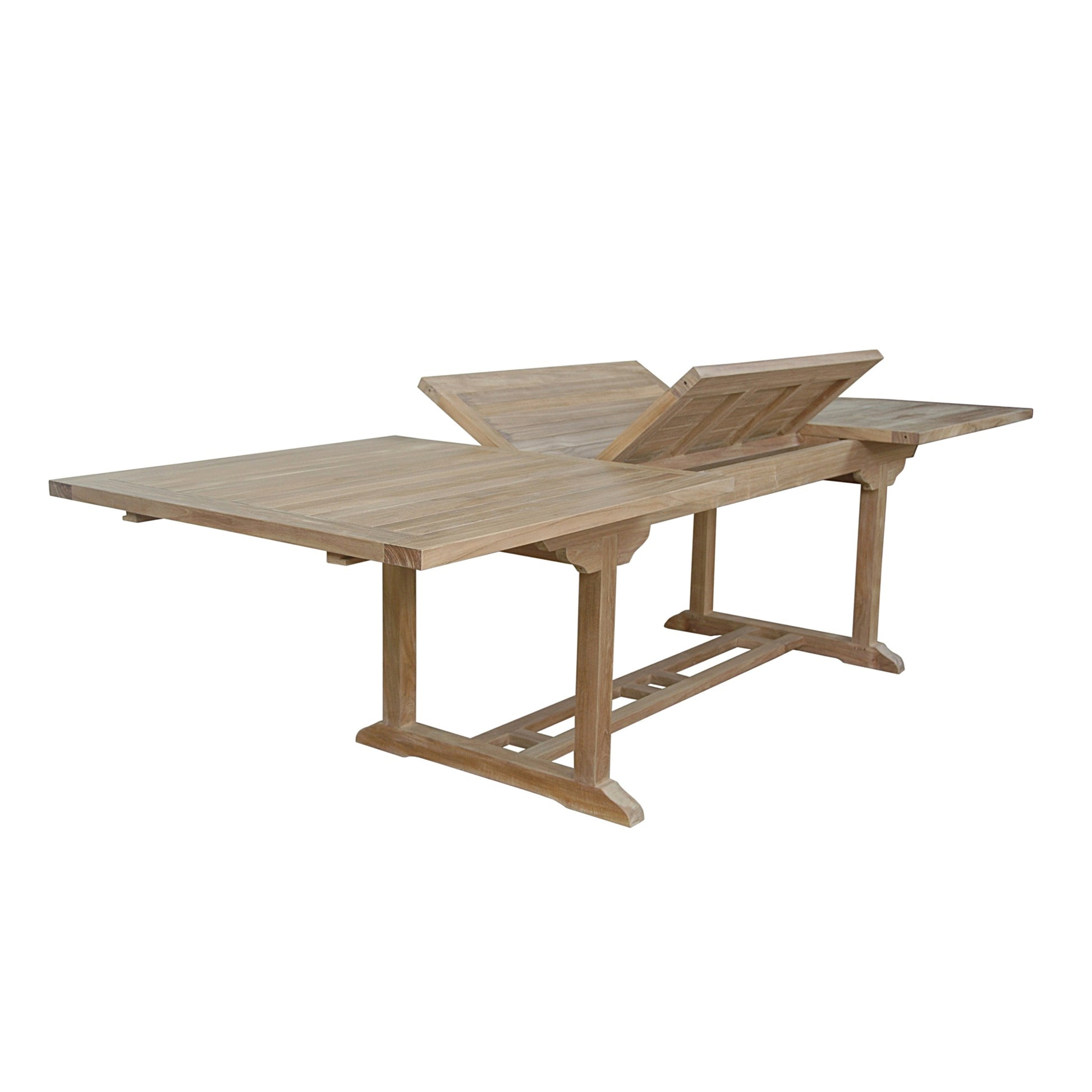 Wooden dining table with a white background